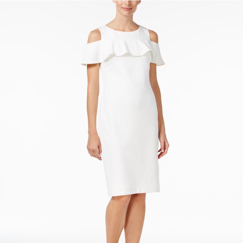 Calvin Klein ruffle midi dress